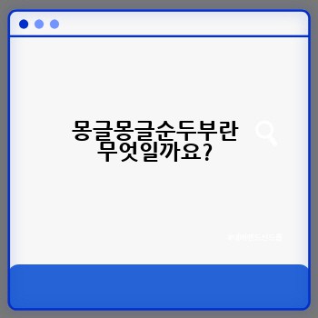 몽글몽글순두부란 무엇일까요?