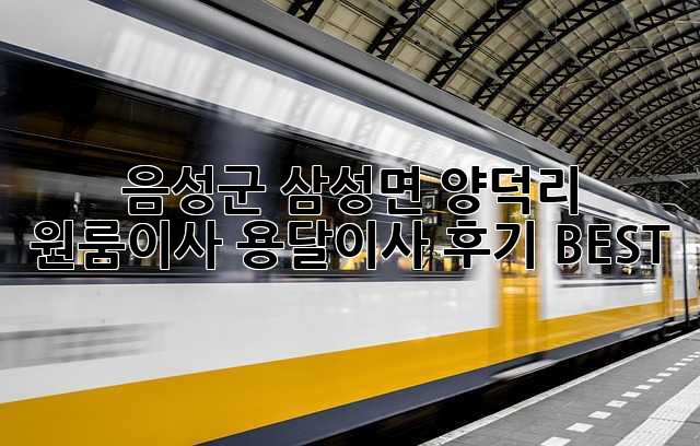음성군 삼성면 양덕리 원룸이사, 용달이사 후기 BEST!