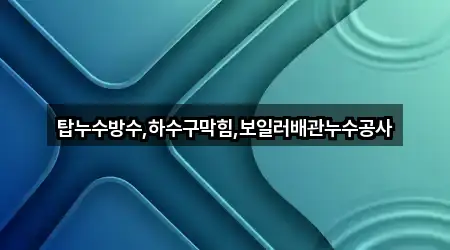 탑누수방수,하수구막힘,보일러배관누수공사
